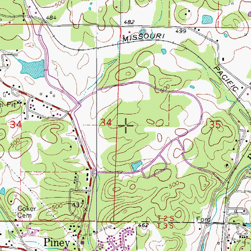 Topographic Map of Mid-America Park, AR