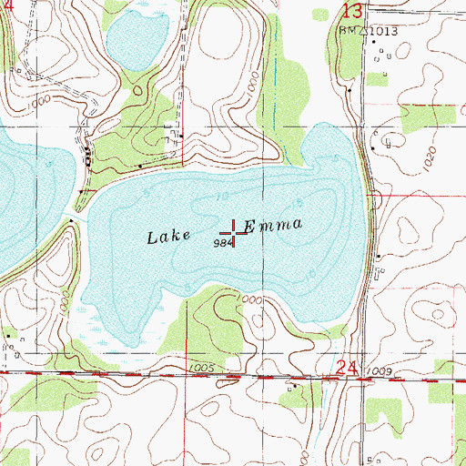 Topographic Map of Lake Emma, MN