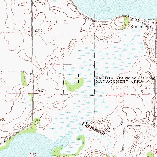 Topographic Map of Factor State Wildlife Management Area, MN