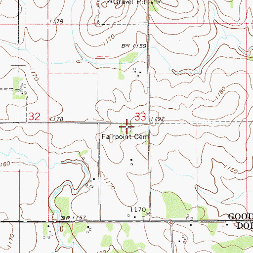 Topographic Map of Fairpoint Cemetery, MN
