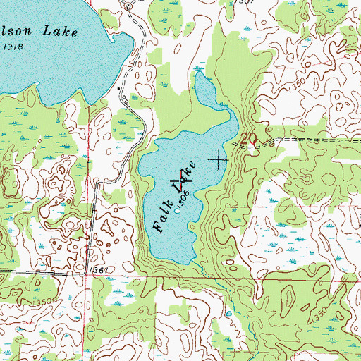 Topographic Map of Falk Lake, MN