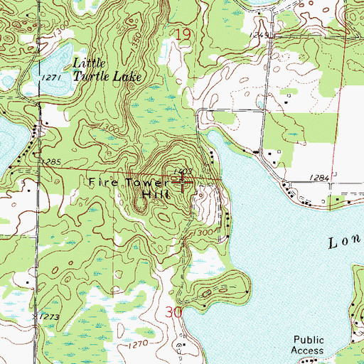 Topographic Map of Fire Tower Hill, MN