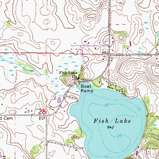 Topographic Map of Fish Lake Church, MN