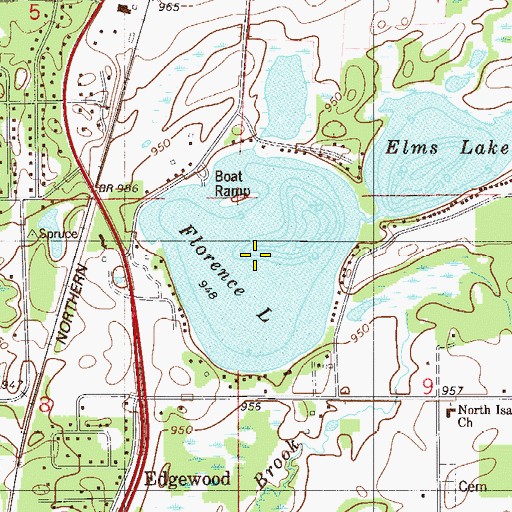 Topographic Map of Florence Lake, MN