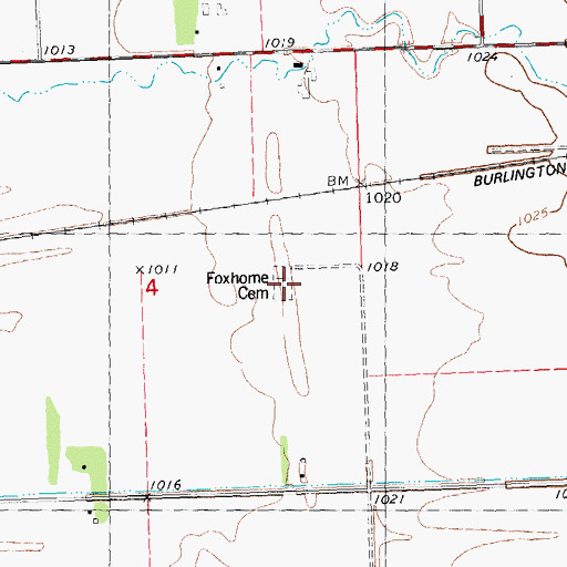 Topographic Map of Foxhome Cemetery, MN
