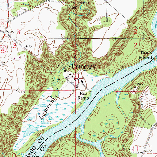 Topographic Map of Franconia, MN