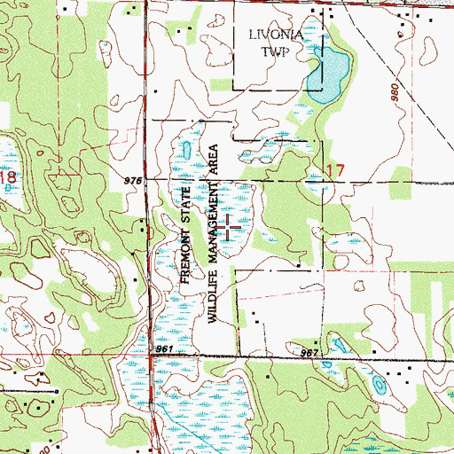 Topographic Map of Fremont Wildlife Management Area, MN