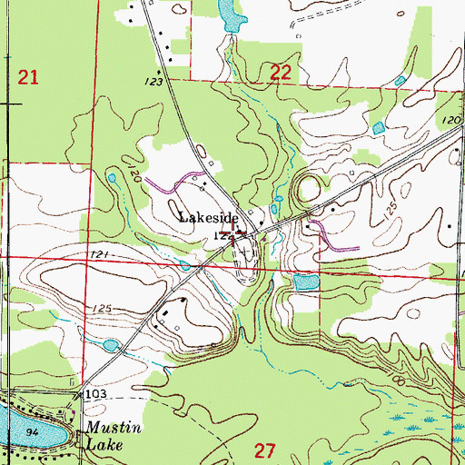 Topographic Map of Lakeside United Methodist Church, AR