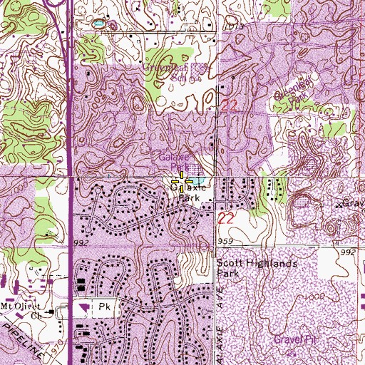 Topographic Map of Galaxie Park, MN