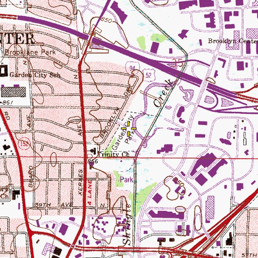 Topographic Map of Garden City Park, MN