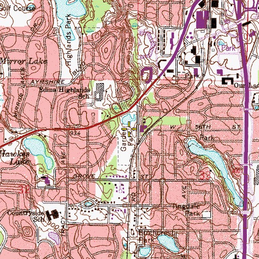 Topographic Map of Garden Park, MN