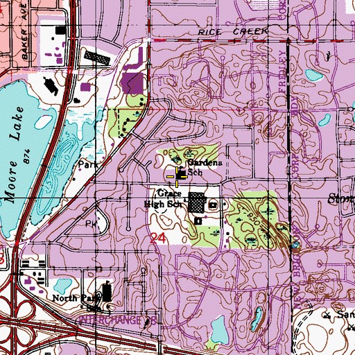 Topographic Map of Gardena School, MN