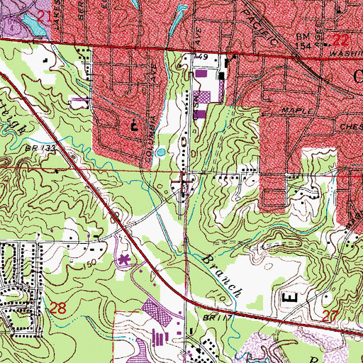Topographic Map of Second Baptist Church, AR