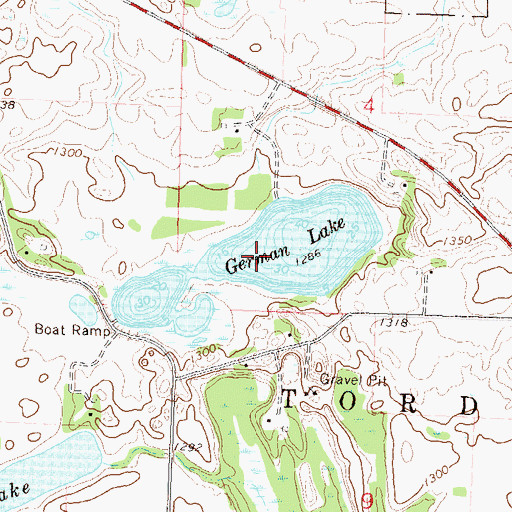 Topographic Map of German Lake, MN