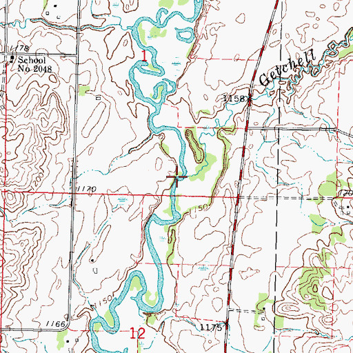 Topographic Map of Getchell Creek, MN