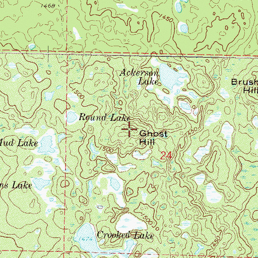 Topographic Map of Ghost Hill, MN