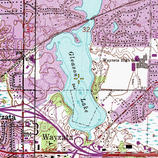 Topographic Map of Gleason Lake, MN