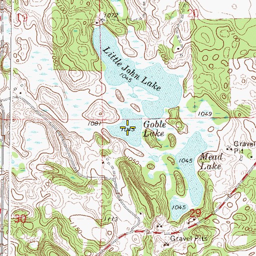 Topographic Map of Goble Lake, MN