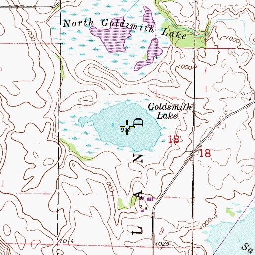 Topographic Map of Goldsmith Lake, MN