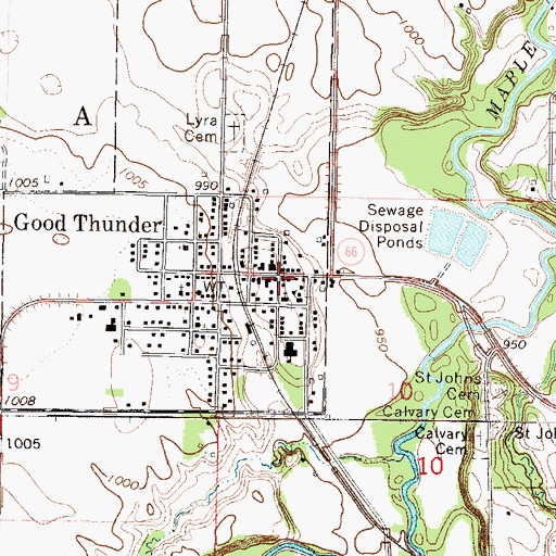 Topographic Map of Good Thunder, MN