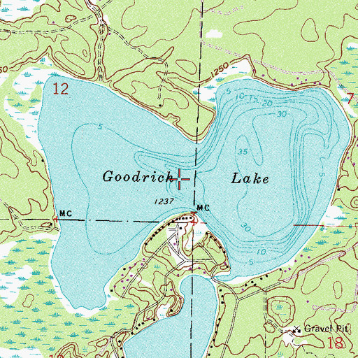 Topographic Map of Goodrich Lake, MN