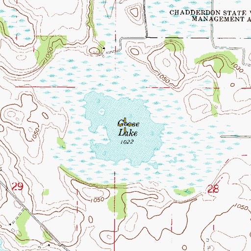 Topographic Map of Goose Lake, MN