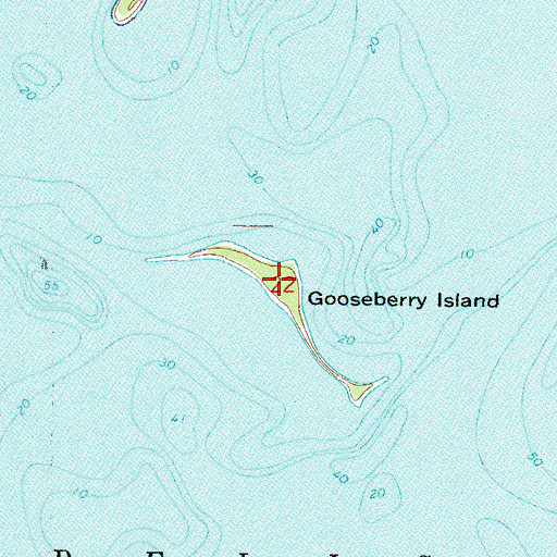 Topographic Map of Gooseberry Island, MN