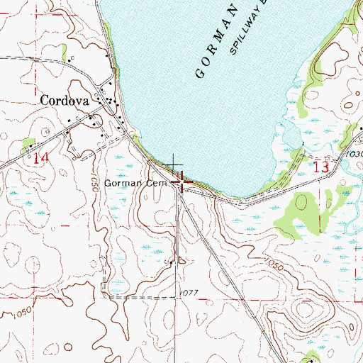 Topographic Map of Gorman Cemetery, MN