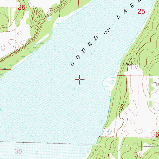 Topographic Map of Gourd Lake, MN