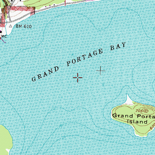 Topographic Map of Grand Portage Bay, MN