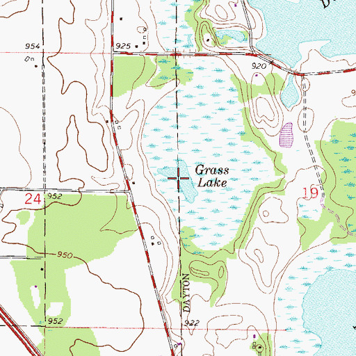 Topographic Map of Grass Lake, MN