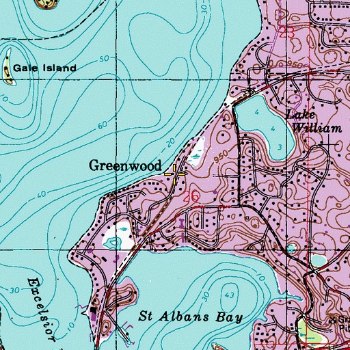 Topographic Map of Greenwood, MN