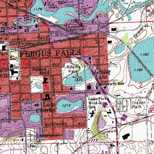 Topographic Map of Grotto Lake, MN