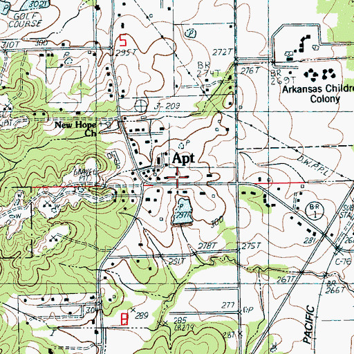 Topographic Map of New Hope School (historical), AR