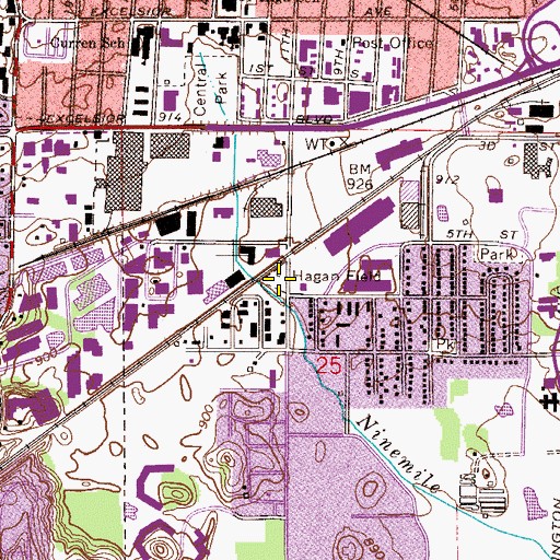 Topographic Map of Hagan Field, MN