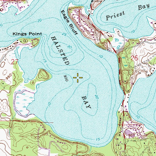 Topographic Map of Halsted Bay, MN