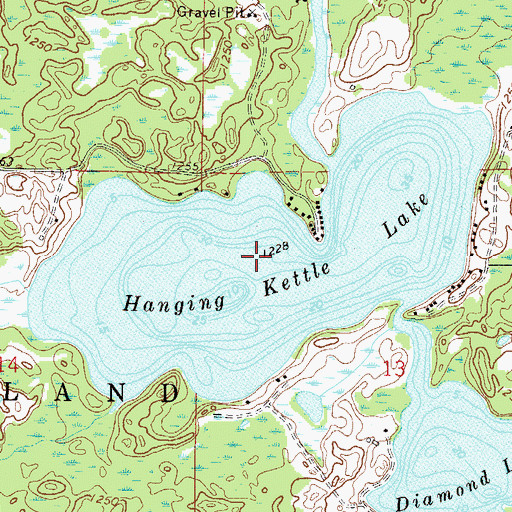 Topographic Map of Hanging Kettle Lake, MN