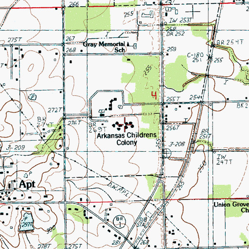 Topographic Map of Arkansas Childrens Colony, AR