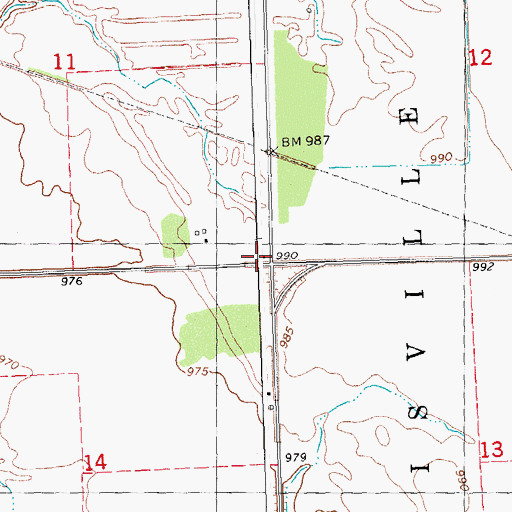 Topographic Map of Harding School, MN