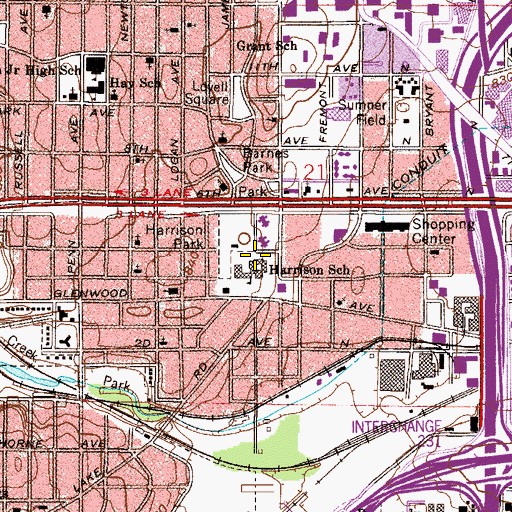 Topographic Map of Harrison Education Center, MN