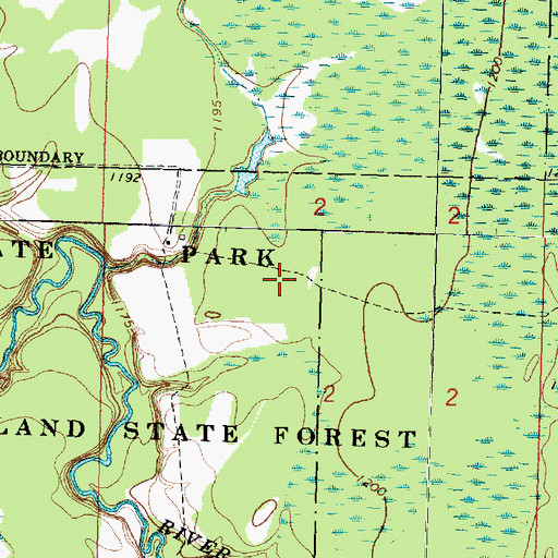 Topographic Map of Hayes Lake State Park, MN