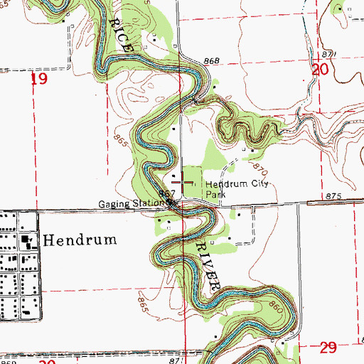 Topographic Map of Hendrum City Park, MN