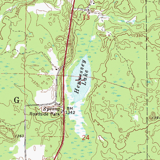 Topographic Map of Hennessey Lake, MN