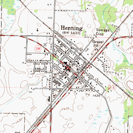 Topographic Map of Henning, MN