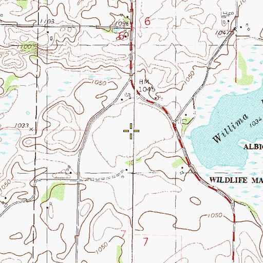 Topographic Map of Henry Lake, MN