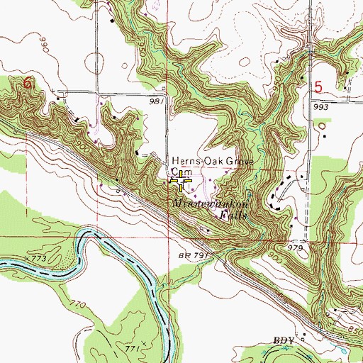 Topographic Map of Kern's Cemetery, MN