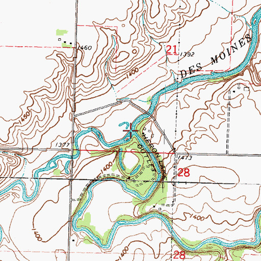 Topographic Map of Heron Lake Outlet, MN