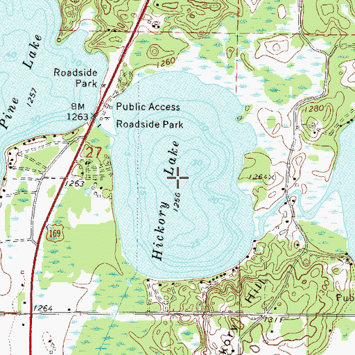 Topographic Map of Hickory Lake, MN