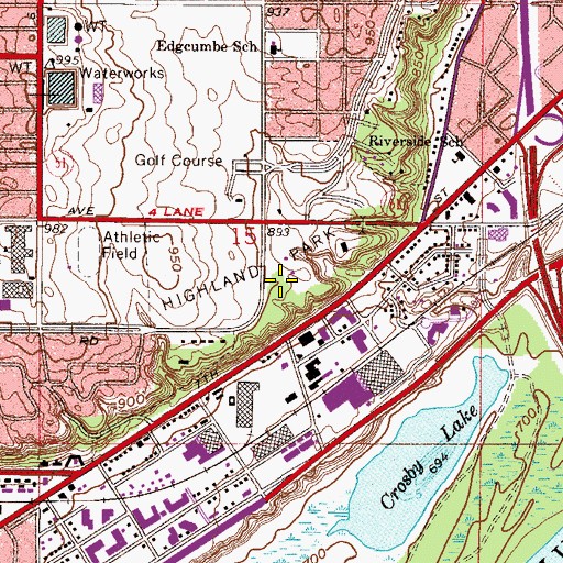 Topographic Map of Highland Park, MN