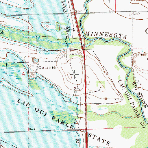 Topographic Map of Highway 75 Dam, MN